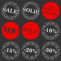 Sale stamp set Royalty Free Stock Photo