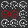 Sale stamp set Royalty Free Stock Photo