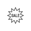 Sale star label line icon