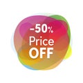 Sale sticker colofrul flat design. Product promotions, 50 percent off price. Modern discount tag or icon isolated Royalty Free Stock Photo