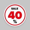 Sale Sticker Fourty percent Royalty Free Stock Photo