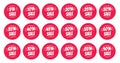 Sale sticker, label set offer badges. Sale offer red brush circles stamp price signs. Royalty Free Stock Photo