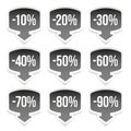 Sale sticker set grey Royalty Free Stock Photo