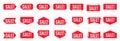 Sale sticker set. Red promotion labels. Modern vector flat style illustration isolated on white background. Red promotion labels Royalty Free Stock Photo