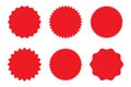 Sale sticker vector. Set of red starburst. . Price sticker icon Royalty Free Stock Photo