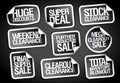 Sale stickers collection - huge discounts, super deal, stock clearance