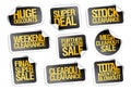 Sale stickers collection - huge discounts, super deal, stock clearance