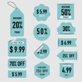 Sale stickers. Price Tag Banner Set. Graphic for offer labels design template vector isolated symbol collection