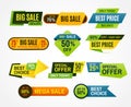 Sale stickers. Price tag label. Banner sticker or abstract flyer. Graphic for offer labels design template vector collection Royalty Free Stock Photo