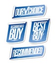 Sale stickers - recommended, best buy, recommended buy, our choice