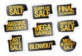 Sale stickers set - seasonal sale, final clearance