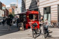 Sale of street food with a truck equipped for trade. Muenster, Germany.