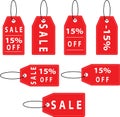 Realistic discount red sales tag for sale promotion Royalty Free Stock Photo