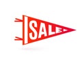 Sale tag design. Pennant flag typography motion concept