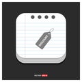 Sale tag icon Gray icon on Notepad Style template Vector EPS 10