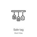 sale tag icon vector from black friday collection. Thin line sale tag outline icon vector illustration. Linear symbol for use on Royalty Free Stock Photo