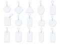 Sale tag and labels vector template set. White glossy price tag on white background.