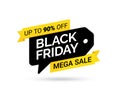 Sale tag. Mega Sale. Black Friday. Design element for sale banners, posters, cards. Special offer on Black Friday. Vector