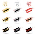 Sale tag labels set isolated on white background vector template Black Friday Shopping gift card icons 2023 Royalty Free Stock Photo