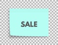 Sale tag. Promotion coupon design for shopping. Post note paper sheet. Sticky sticker. Vector office memo template.