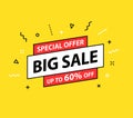 Sale tag. Special offer, big sale, discount, best price, mega sale banner. Shop or online shopping. Sticker, badge, coupon, store