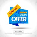 Sale Tag special price Paper Origami style banner. Promotional marketing and special offer price for markets, stores and