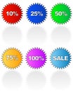 Sale tag stickers Royalty Free Stock Photo