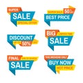 Sale tag vector badge design. Discount abstract sticker collection. Special offer, best price, buy now.