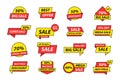 Sale tags collection. Special offer, big sale, discount, best price, mega sale banner set. Shop or online shopping. Sticker, badge Royalty Free Stock Photo