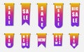 Sale Tags. 3d Labels And Badges. Gradient Scroll Ribbons. Banners. Vector illustration. EPS 10 Royalty Free Stock Photo