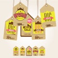 Sale tags for Islamic festival, Eid Mubarak celebration. Royalty Free Stock Photo