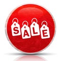 Sale tags label icon metallic grunge abstract red round button illustration Royalty Free Stock Photo