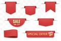 Sale tags set. Red discount badges and big deals labels. Vector Royalty Free Stock Photo