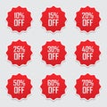 Sale tags set vector badges template, sale label symbols, discount promotion flat Royalty Free Stock Photo