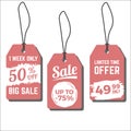 Sale tags. Vector illustration with hand drawn ink textures Royalty Free Stock Photo