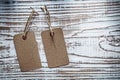 Sale tags on vintage wooden board