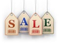 Sale tags on white background. Royalty Free Stock Photo