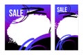 Sale - template for business, empty place for text. black friday - bright banner for social networks - purple, black and white