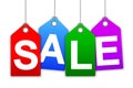 Sale text on badges. Sale discount banner, shopping sign - vector