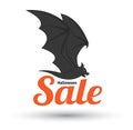 Sale text with bat for halloween sale promotion