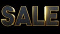 sale text metallic gold effect . 3d illustration rendering . for flyer , card business , store , market