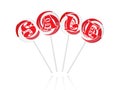 Sale text with sweet lollipops