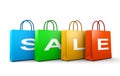 Sale Text Word on Shopping Bags Royalty Free Stock Photo