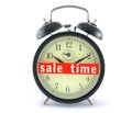 Sale time on alarm clock Royalty Free Stock Photo