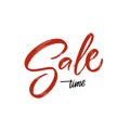 Sale time handwritten lettering phrase.