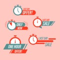 Sale timer badges. Royalty Free Stock Photo