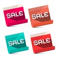 Sale Titles on Notebook Bent Paper Sheets Set Royalty Free Stock Photo