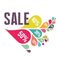 Sale Vector Banner - Colorful Petals