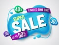 Sale vector banner design. Super sale text in white background elements for special discount