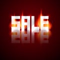 Sale Vector Title in Flames, Fire Royalty Free Stock Photo